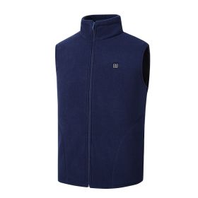 Men's And Women's Vest USB Heating Charging Suit Jacket (Option: Blue-2XL)